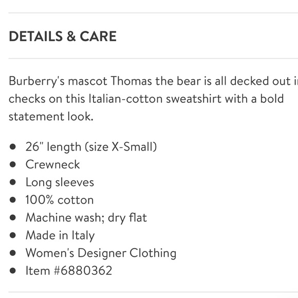 NEW.💕Burberry Dash Thomas Bear check sweater 💕 - Picture 6 of 10